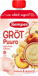 Gröt Äpple Persika Banan Från 6 Månader