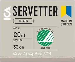 Servett 33cm Vit 20-p