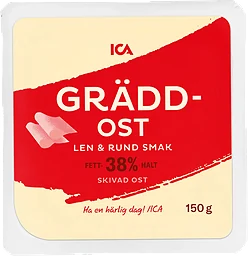 Gräddost mild skivad 38% 150g