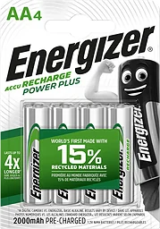 Batteri AA Laddbart 4-p Power Plus