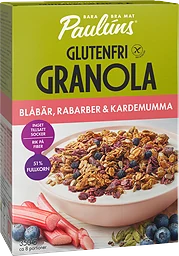 Glutenfri Granola Blåbär, rabarber & kardemumma