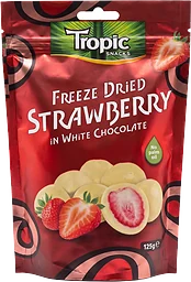 Snacks Frystorkad Jordgubbe Vit Choklad