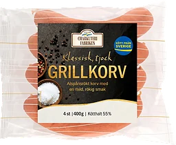 Grillkorv klassisk tjock 77% kötthalt