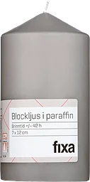 Blockljus 12cm Grå 7x12cm