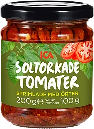 Soltorkade tomater Strimlade med örter