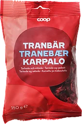Tranbär torkade
