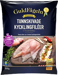 Tunnskivade kycklingfiléer Fryst