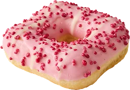 Donut Fyrkant Rosa Topping