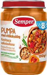 Pumpa Vitlök Kyckling Från 8 Månader