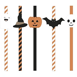 Sugrör Halloween 20cm 10-p