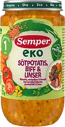 Barnmat Sötpotatis, biff & linser Eko 1år
