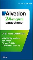 Alvedon24mg/ml Oral Suspension 3m-12år 5-40kg