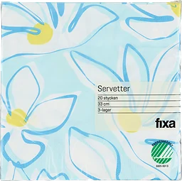 Servett 33cm Blå Blomma