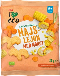 Barnsnacks Majs morot ekologisk 8m