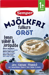 Fullkornsgröt Banan, blåbär & jordgubb Mjölkfri Från 1år 13-p