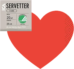Servett 25cm Heart 20-p