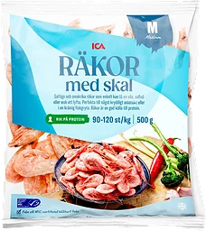 Räkor med skal 90/120 Fryst MSC