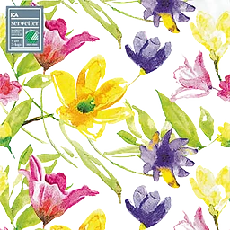 Servett 25cm Blommor