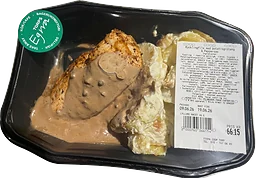 Kycklingfilé med potatisgratäng och grönpepparsås