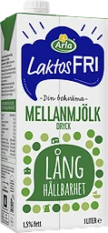 Mellanmjölk Lång Hållbarhet Laktosfri 1,5%