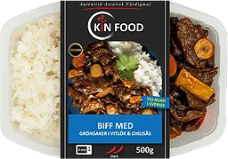 Färdigmat Thai Ryggbiff med Grönsaker i Vitlök och Chilisås