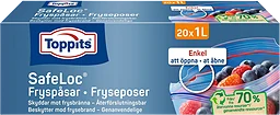 Fryspåsar med dubbelförslutning 1l