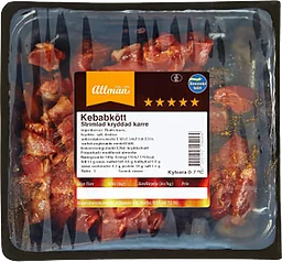 Kebabkött av strimlad karré