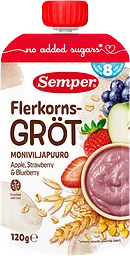 Flerkornsgröt Äpple Jordgubb
