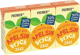 Apelsindryck Mindre Socker Fruktdryck Tetra