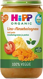 Barnmat Linsbolognese med pasta 1år
