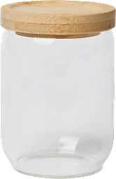 Glasburk med bambulock 13cm