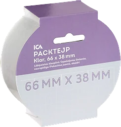 Packtejp klar, 38mm x 66m