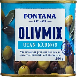 Olivmix Halkidiki & Kalamata Utan Kärnor