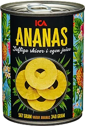 Ananasskivor i juice 567g