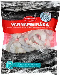 Vannameiräka skalade Fryst