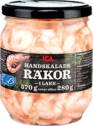Räkor handskalade i lake