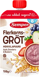 Flerkornsgröt Äpple Jordgubb