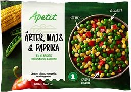 Grönsaker Ärtor Majs Paprika Fryst