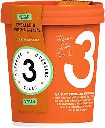 Glass Choklad nötter & kolasås Vegansk 3 Vänners Glass