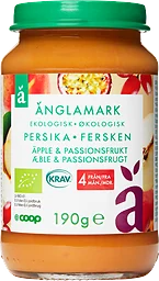 Barnmat Persika & passionsfrukt 4 mån Eko