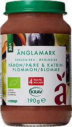 Barnmat Plommon & päron 4 Mån Eko