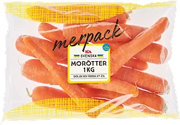 Tvättade morötter Klass 1