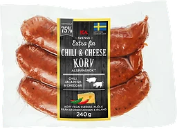 Kryddkorv Chili och Cheese Extra fin 75% Kötthalt