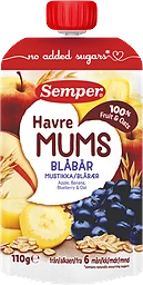 Fruktmums Blåbär med havre 6 Mån