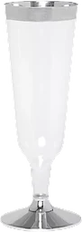 Engångschampagneglas med Silverkant 15cl 6-p