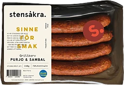 Grillkorv Purjo Sambal 74% Kötthalt
