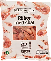 Räkor med skal 70/90 Fryst