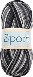 Garn Sport Svart Grå 100 g