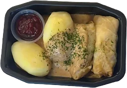 Kåldolmar med potatis och sås