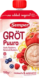 Gröt Äpple Hallon Banan Blåbär